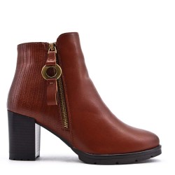 Faux leather ankle boot