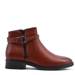 Faux leather ankle boot