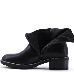 Faux leather ankle boot