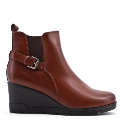 Faux leather ankle boot