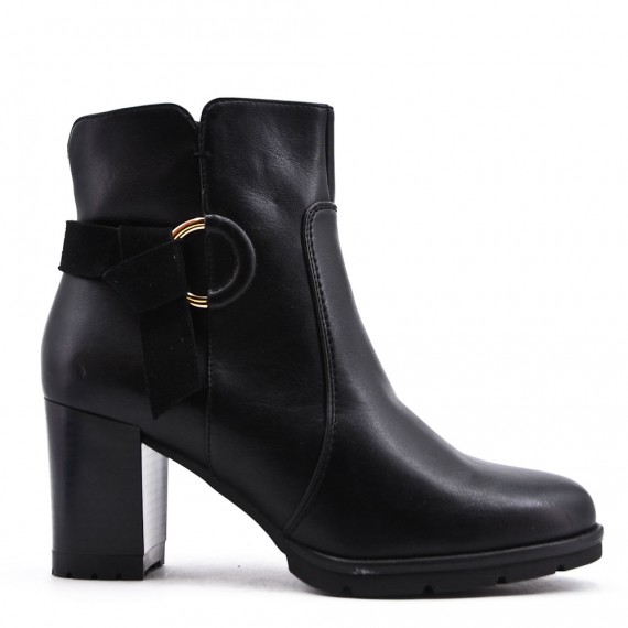 Faux leather ankle boot