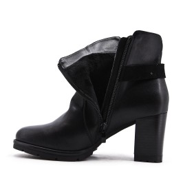 Faux leather ankle boot