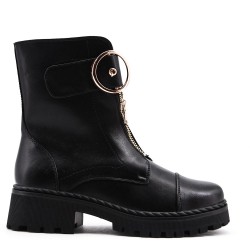 Faux leather ankle boot