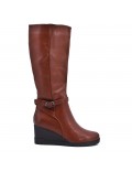 Faux leather ankle boot