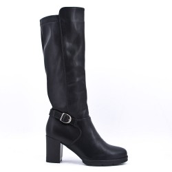 Faux leather ankle boot