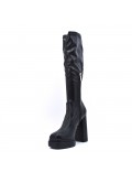Black faux leather boot 