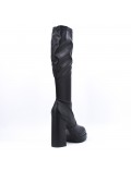 Black faux leather boot 