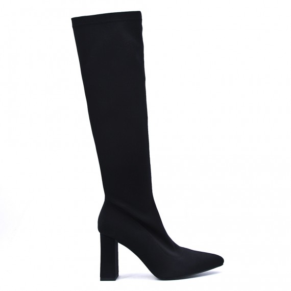 Black faux leather boot 