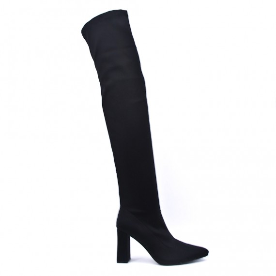 Black faux leather boot 