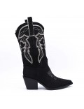 Black faux leather boot 