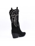 Black faux leather boot 