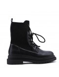 Mixed-material ankle boot