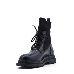 Mixed-material ankle boot