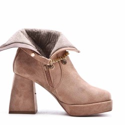 Ankle boot in faux suede