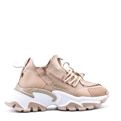 Basket mix matière à lacet pour femme