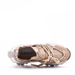 Basket mix matière à lacet pour femme