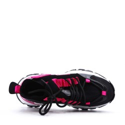 Basket mix matière à lacet pour femme
