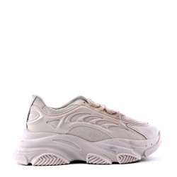 Basket mix matière à lacet pour femme