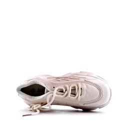 Basket mix matière à lacet pour femme