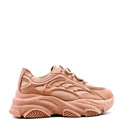 Basket mix matière à lacet pour femme
