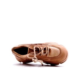 Basket mix matière à lacet pour femme
