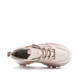 Basket mix matière à lacet pour femme