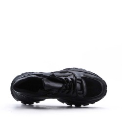 Basket mix matière à lacet pour femme