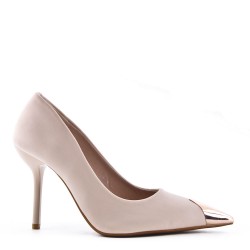 Leatherette pump with heels