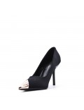 Leatherette pump with heels