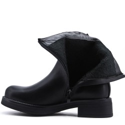 Faux leather ankle boot