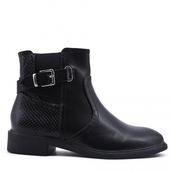 Faux leather ankle boot