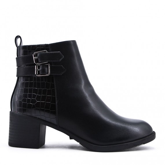 Faux leather ankle boot