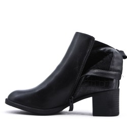 Faux leather ankle boot