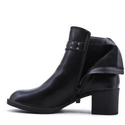 Faux leather ankle boot