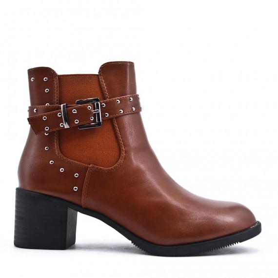 Faux leather ankle boot