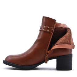 Faux leather ankle boot