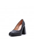 Women's faux leather heeled pumps