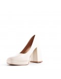 Women's faux leather heeled pumps