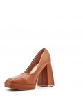 Women's faux leather heeled pumps