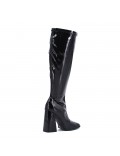 Black faux leather boot