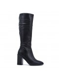 Black faux leather boot