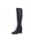 Black faux leather boot