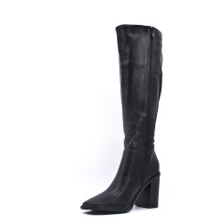 Black faux leather boot