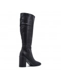 Black faux leather boot