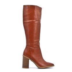 Black faux leather boot