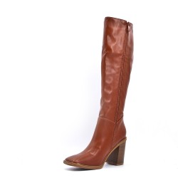 Black faux leather boot