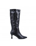 Black faux leather boot