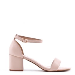 Faux leather heeled sandal