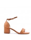 Faux leather heeled sandal