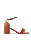 Faux leather heeled sandal